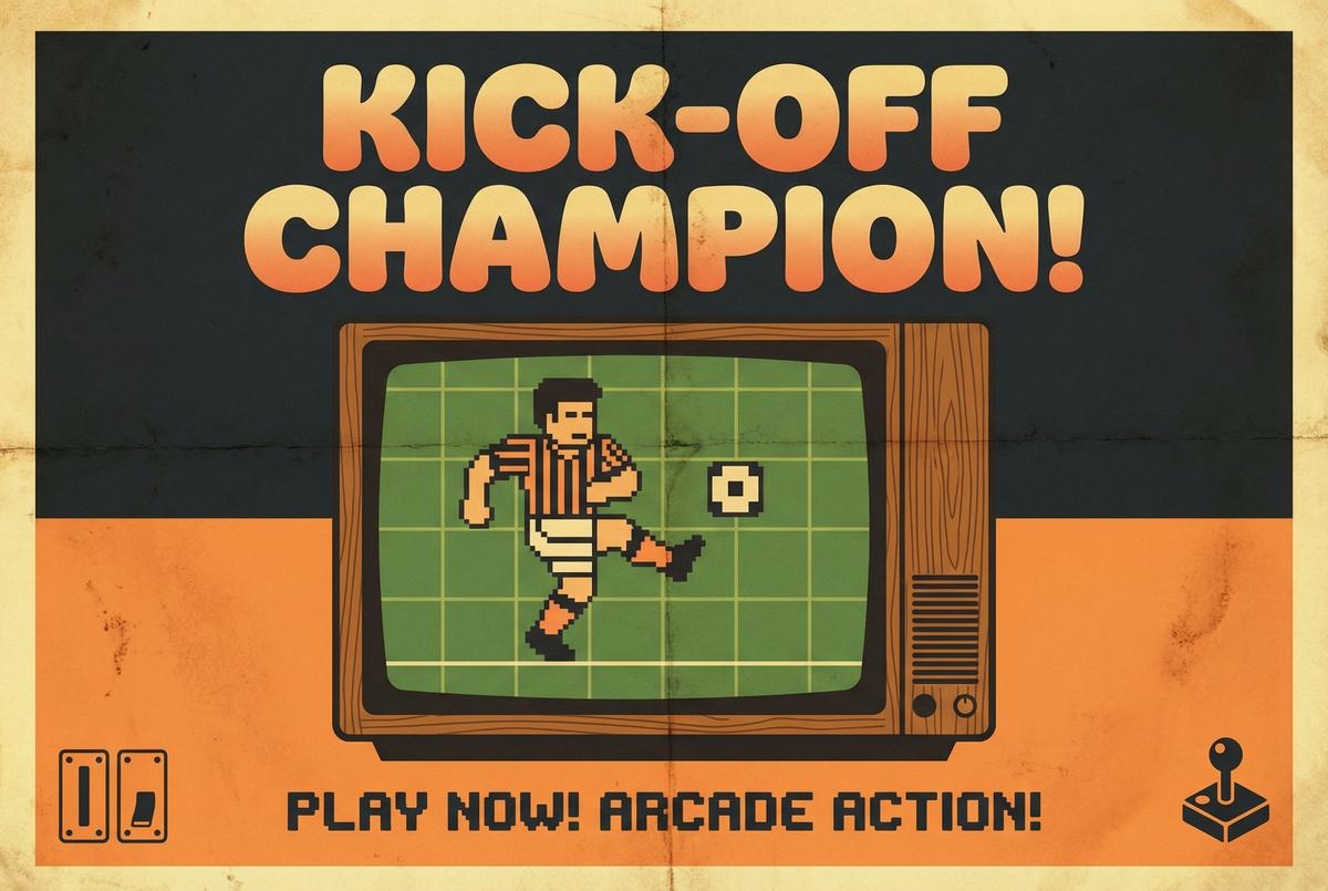 复古足球街机游戏广告 - im电竞